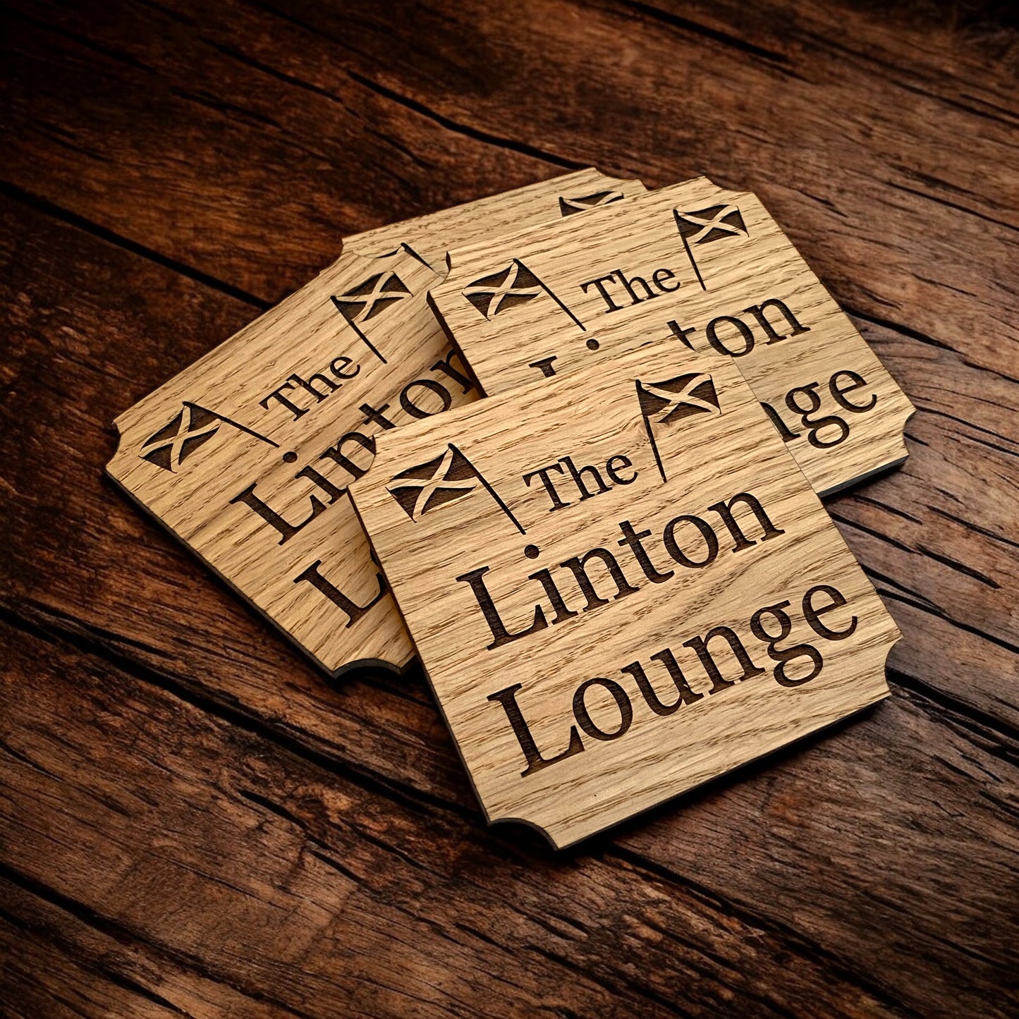 Personalised Wooden Bar Coasters - Buy Individually Or In Sets