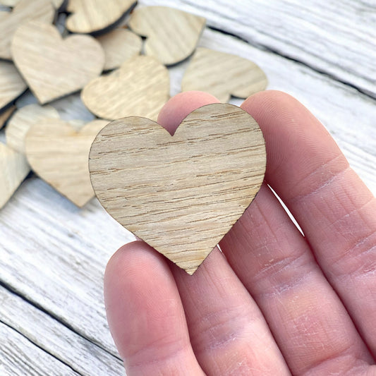 Oak Wooden Craft Hearts