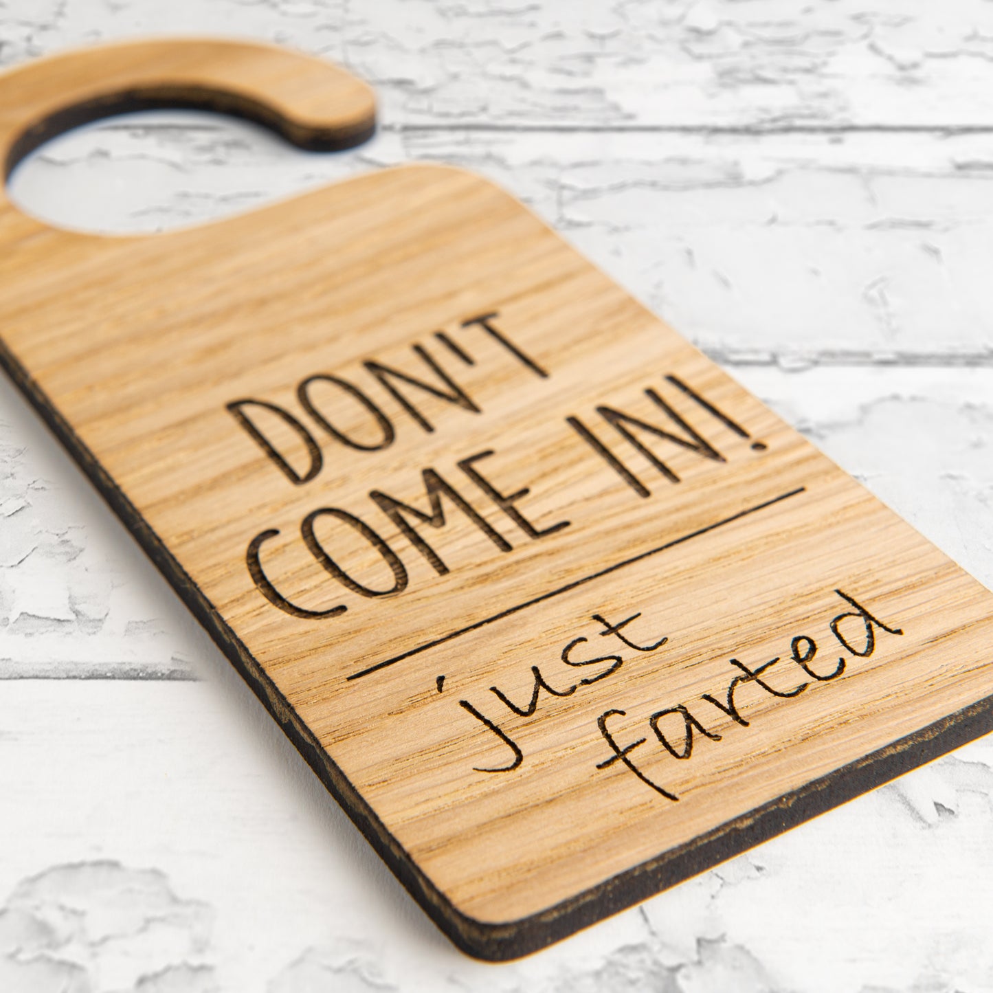 Rude Funny Valentines Day Gift - Wooden Bedroom Door Hangers - Silly Gift Idea