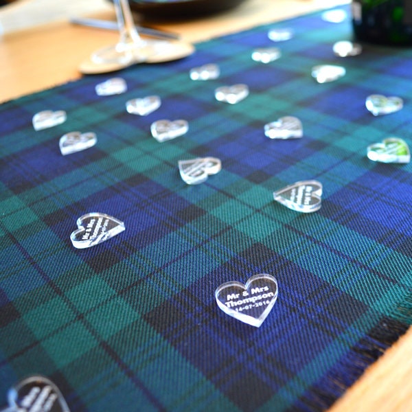 Personalized Wedding Table Confetti - Personalised Hearts Clear Acrylic Heart Scatter Sprinkles