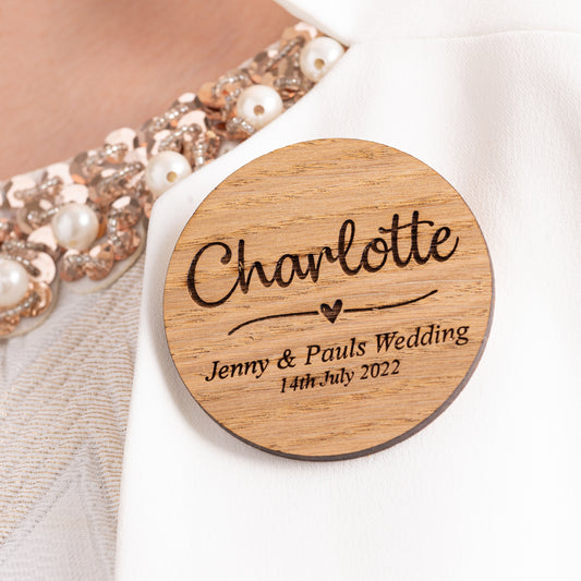 Wedding Name Badges - Unique Wooden Place Card Idea