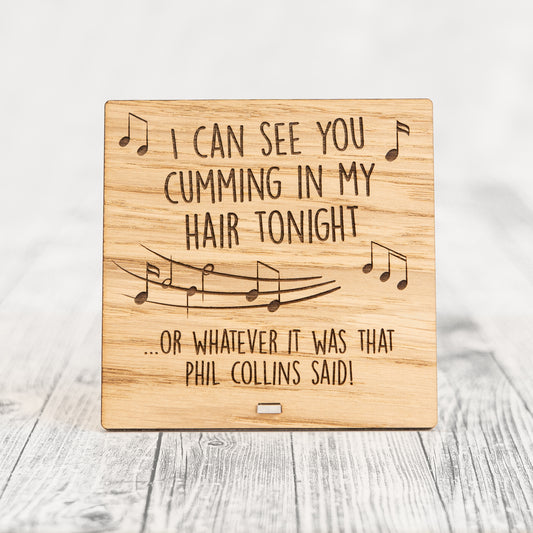 PHIL COLLINS - Rude Song Lyrics - Funny Valentines Day Plaque