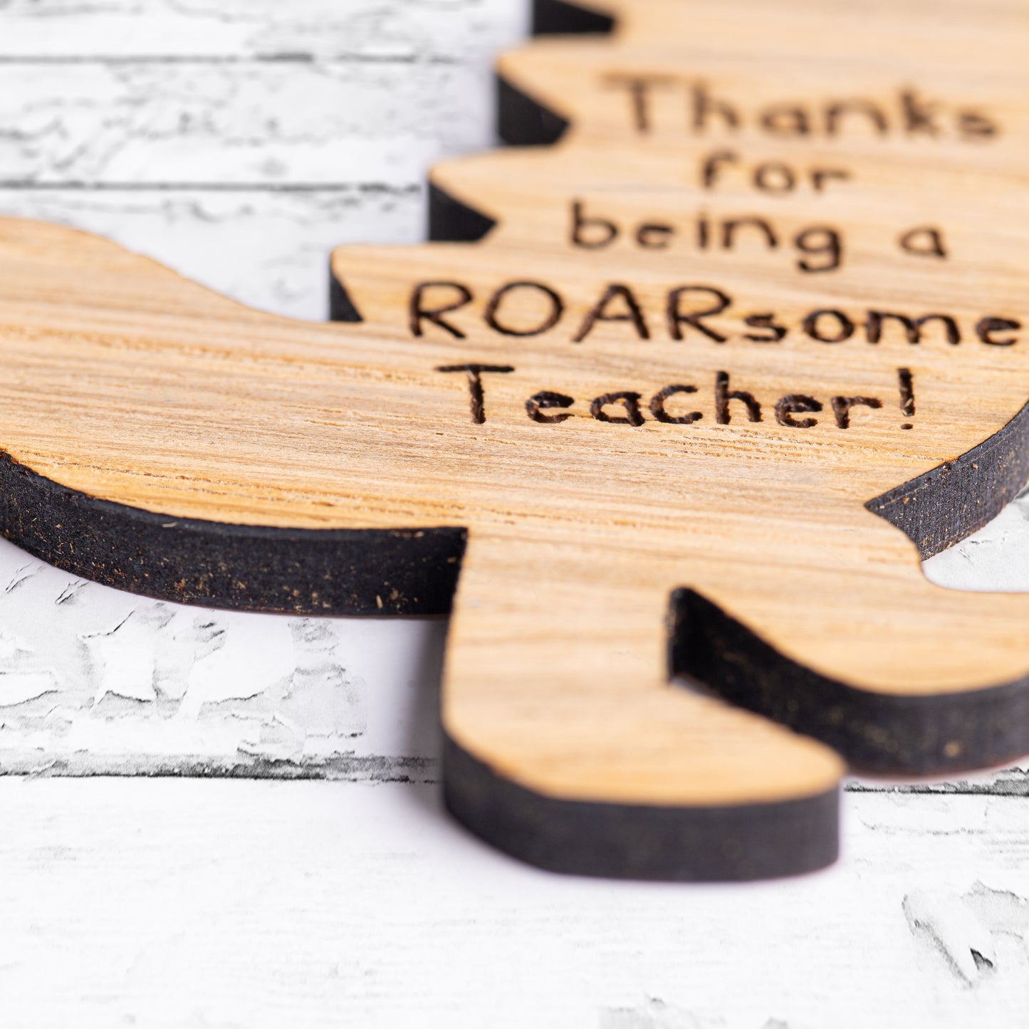 Personalised Dinosaur Teacher Thank You Keyring - End Of Term Teacher Appreciation Gift