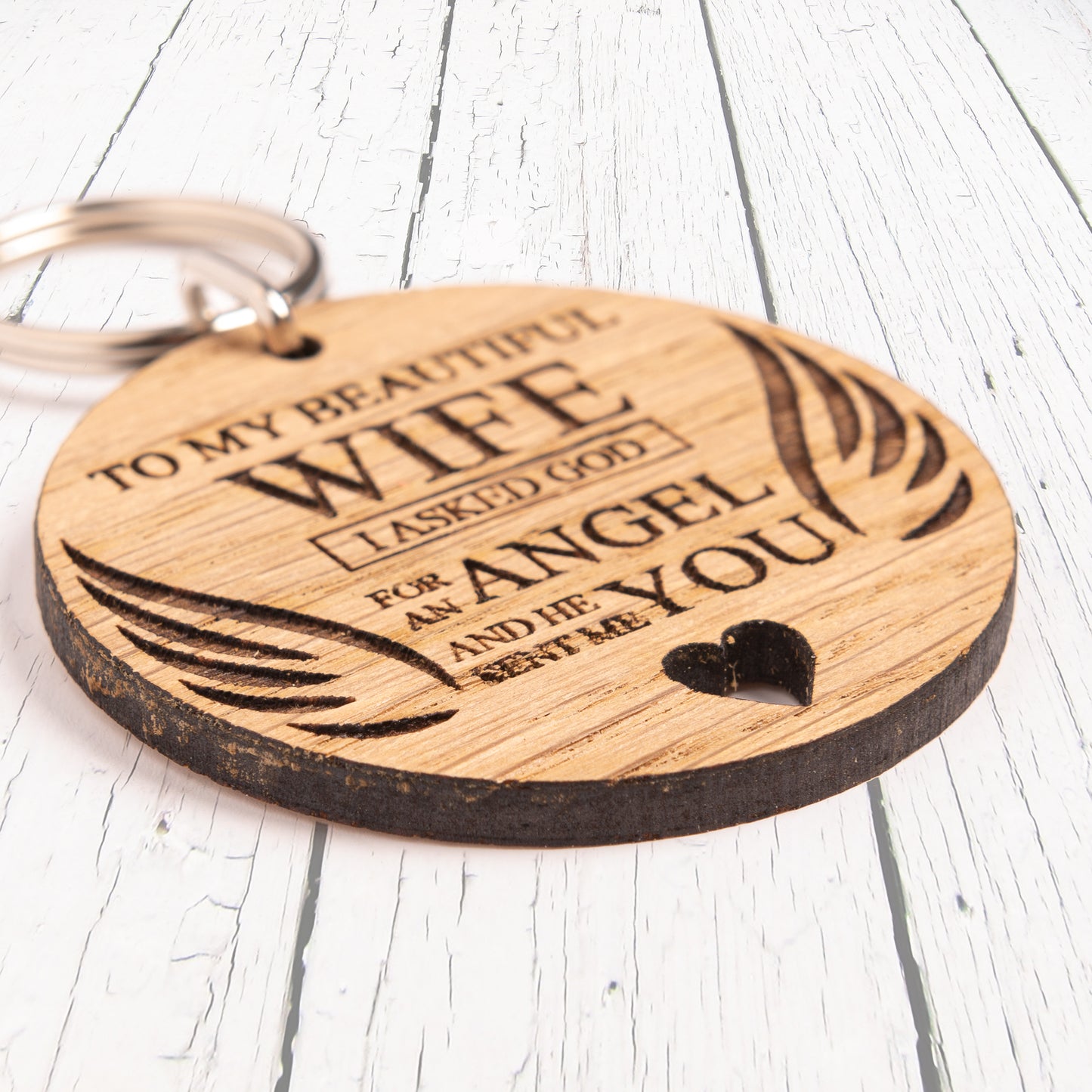 I Asked God For An Angel Keyring - Cheesy Romantic Valentine's Day Gift For Wife