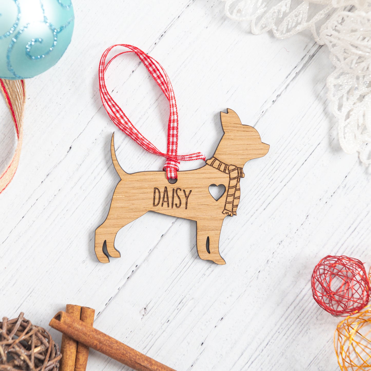 Personalised Dog Breed Decoration - Custom Wooden Christmas Tree Bauble Ornament Remembrance Gift