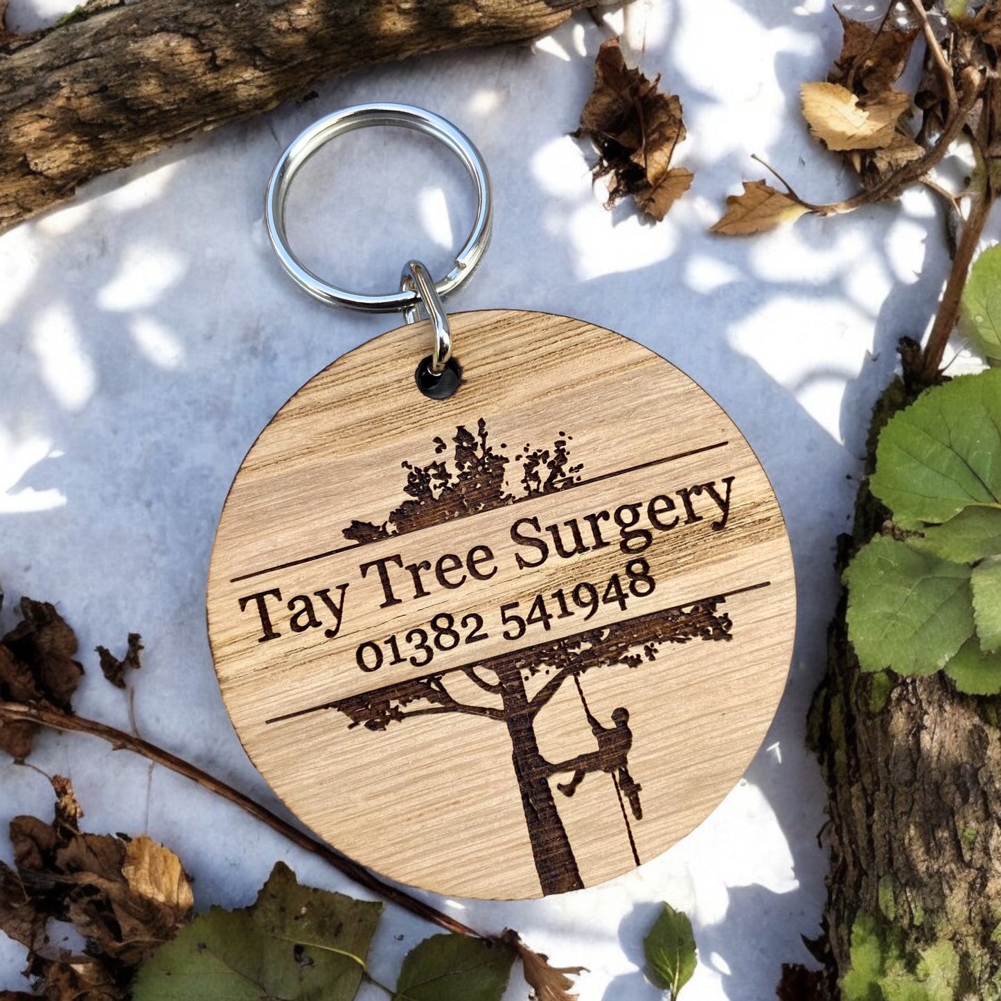 Wooden Keyrings - With Custom Logo and Text - For Bulk Promotional Marketing