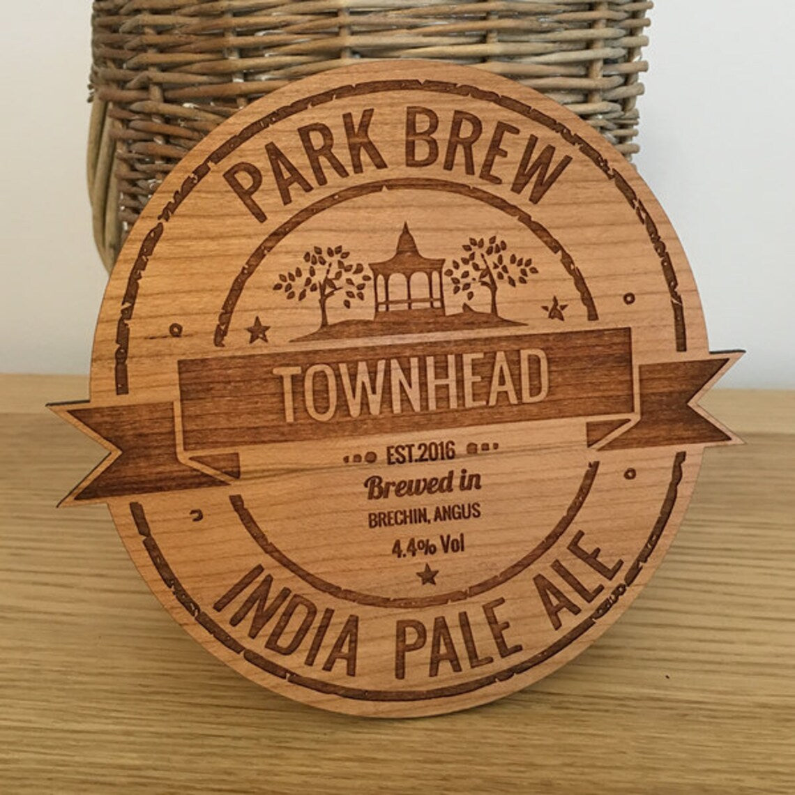 Engraved Custom Wooden Bar Pump Clips