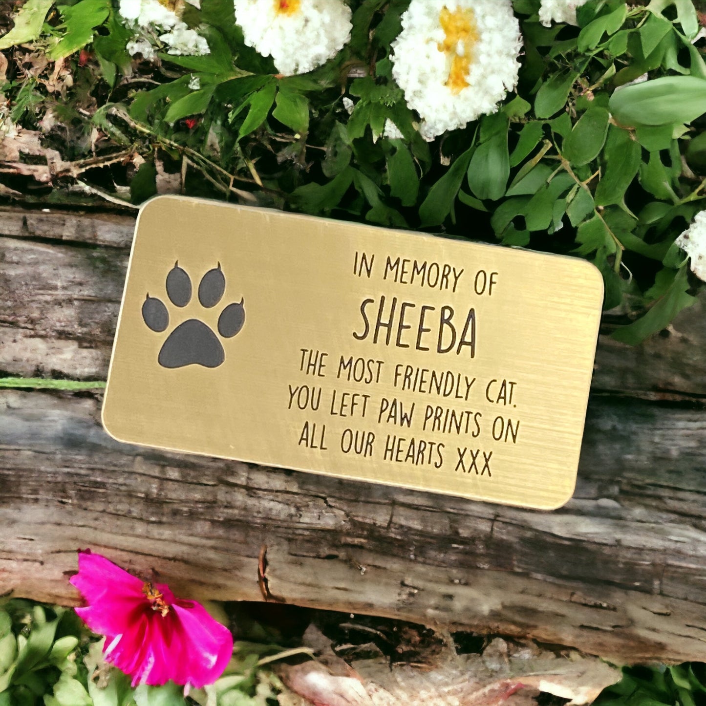 Engraved Memorial Plaque For Pet Cat - For Bench, Grave Marker Or Tree