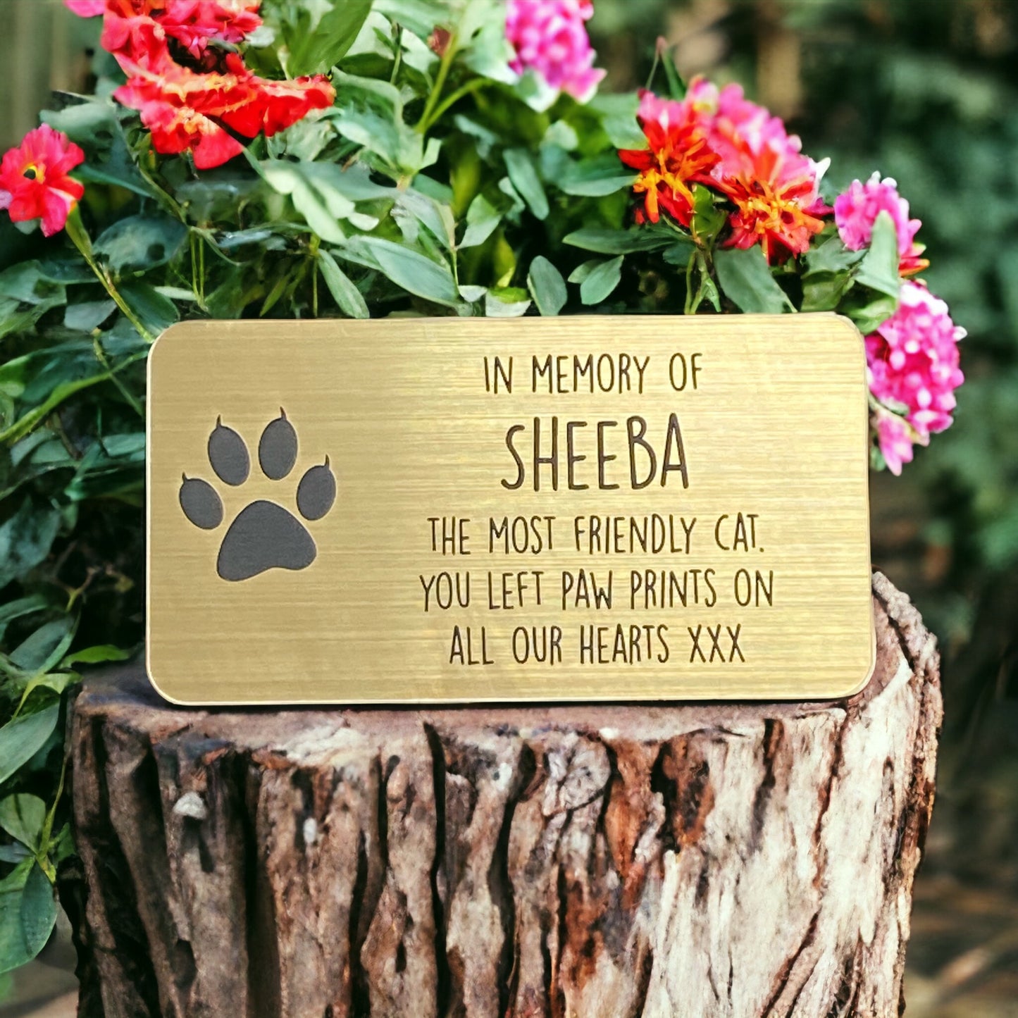 Engraved Memorial Plaque For Pet Cat - For Bench, Grave Marker Or Tree