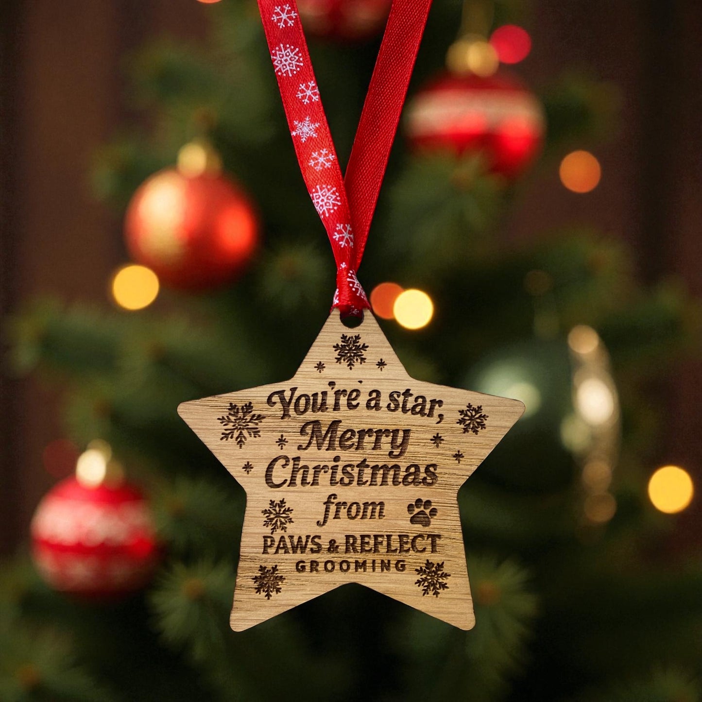 Bulk Wooden Christmas Baubles - Custom Logo and Wording