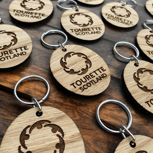 Charity Keyrings - High Quality Engraved Wooden Keyrings For Charities