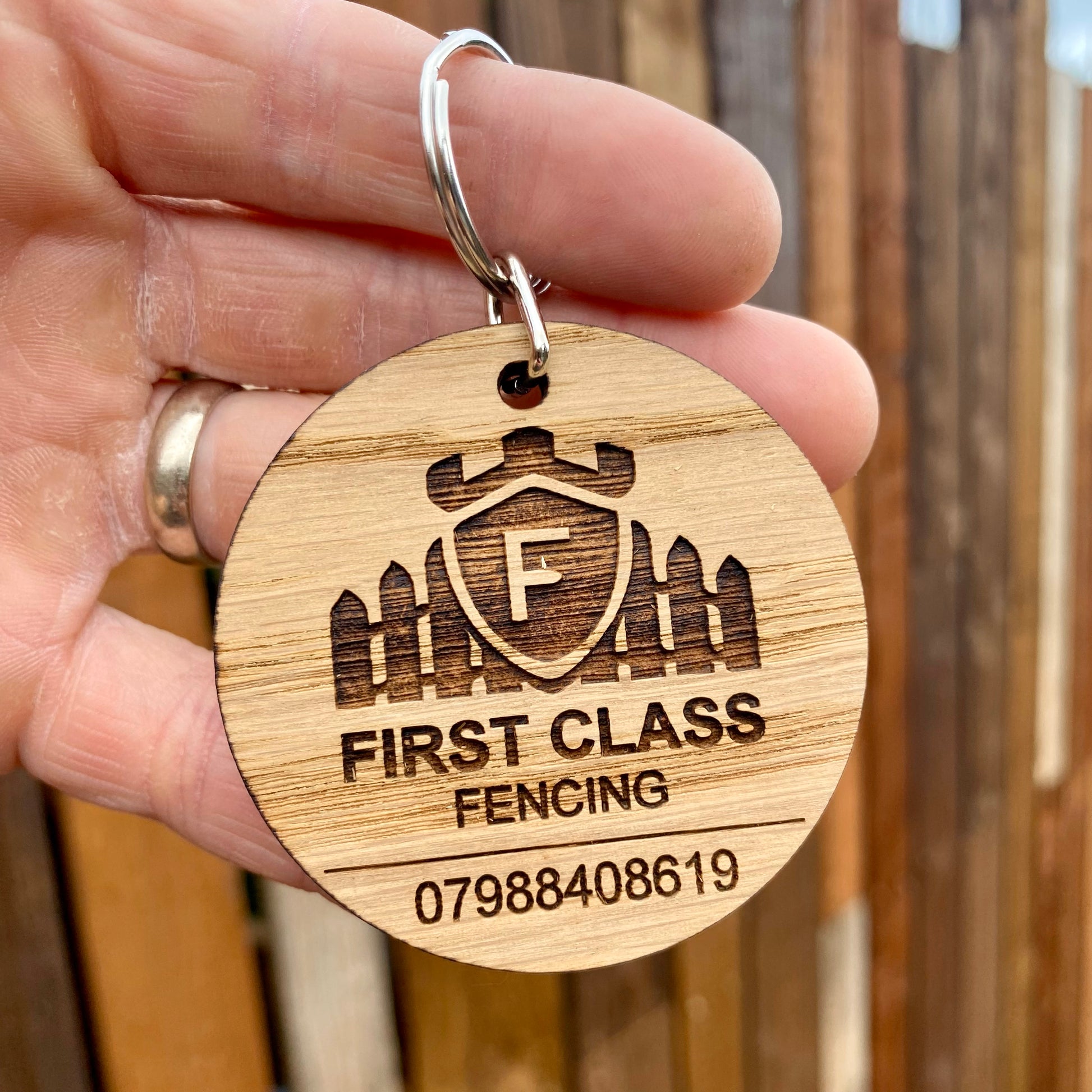Fencing Contractor Shed Builder Keyrings Wooden Keyrings Business Cards For Marketing