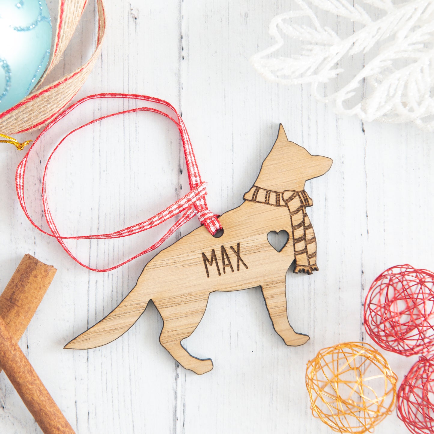 Personalised Dog Breed Decoration - Custom Wooden Christmas Tree Bauble Ornament Remembrance Gift