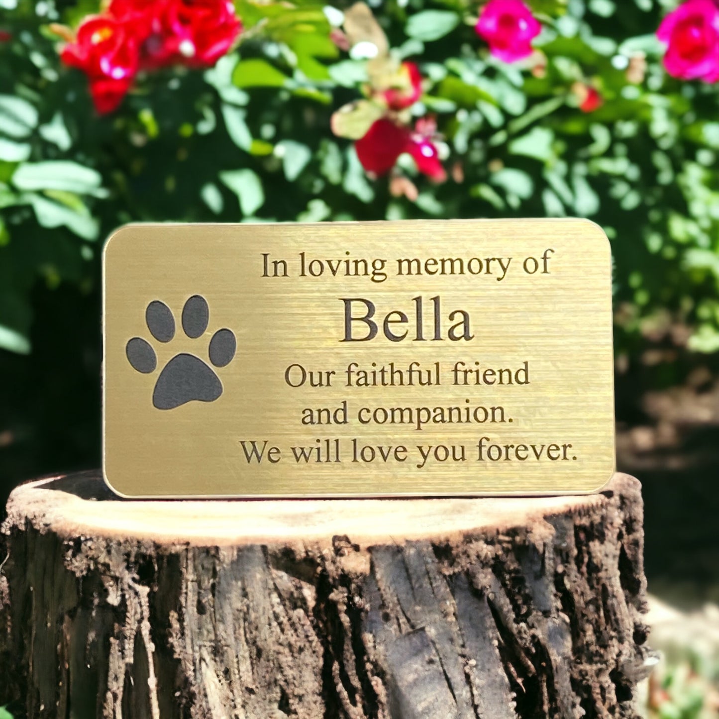 Engraved Memorial Plaque For Pet Dog - For Bench, Grave Marker Or Tree