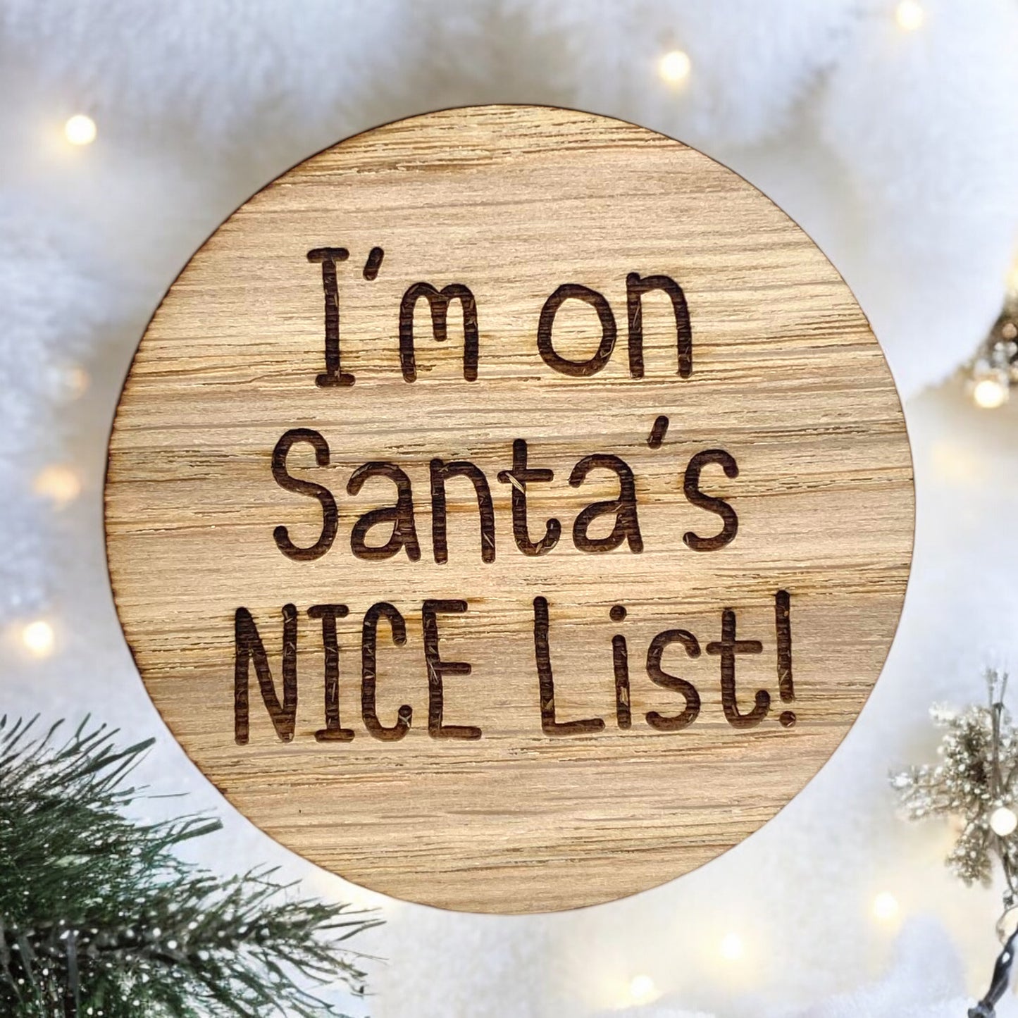 Santa's Grotto Badges - I'm on Santa's Nice List - Santa's Grotto Gift For Kids