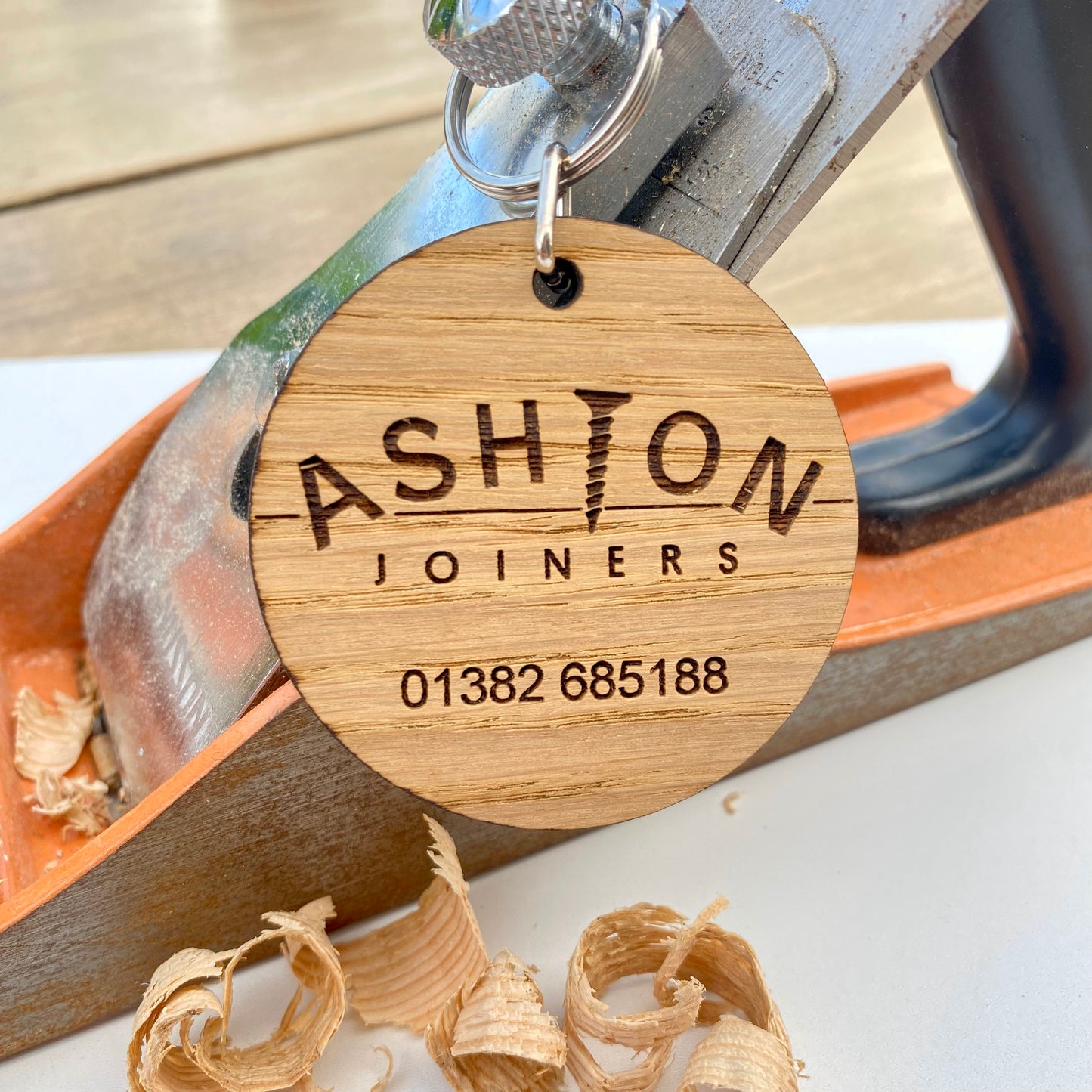 Wooden Marketing Keyrings Business Cards For Tree Surgeon Arborist Gerdener Gardening Business