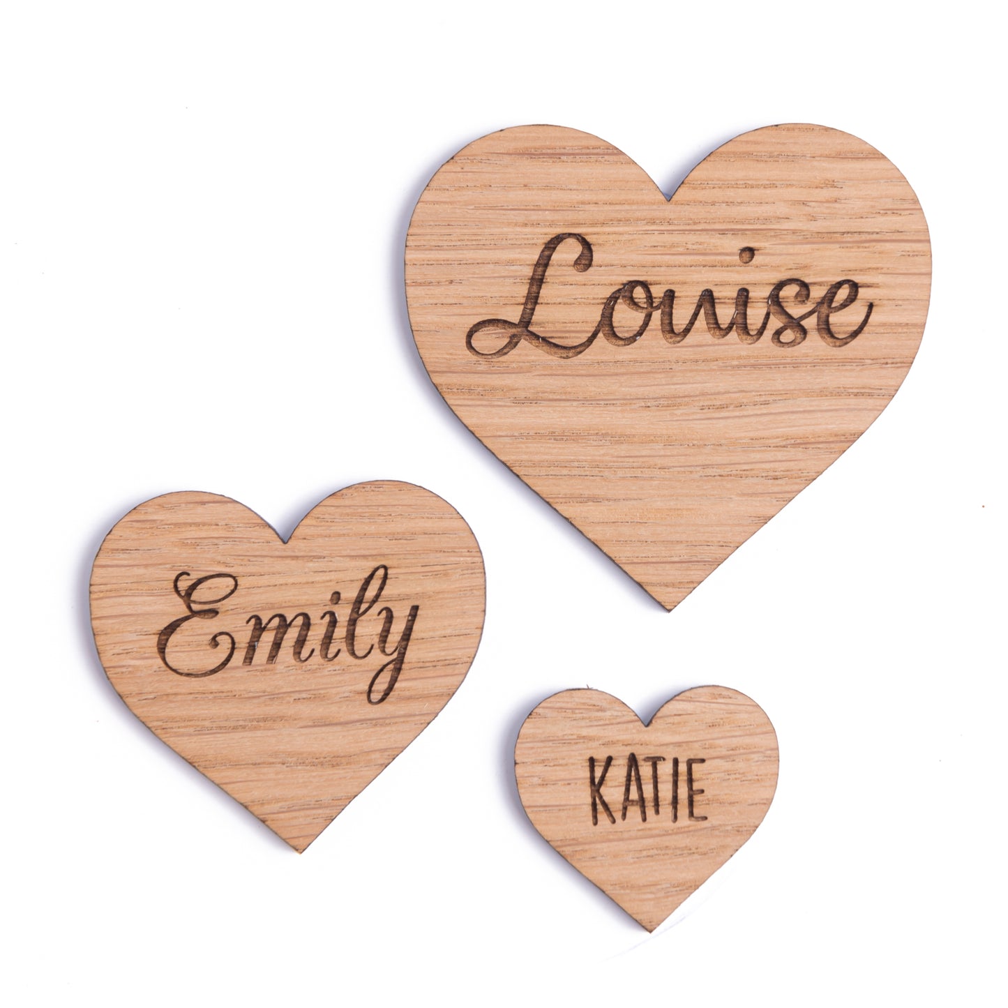 Personalised Wooden Name Hearts - Wedding Place Names