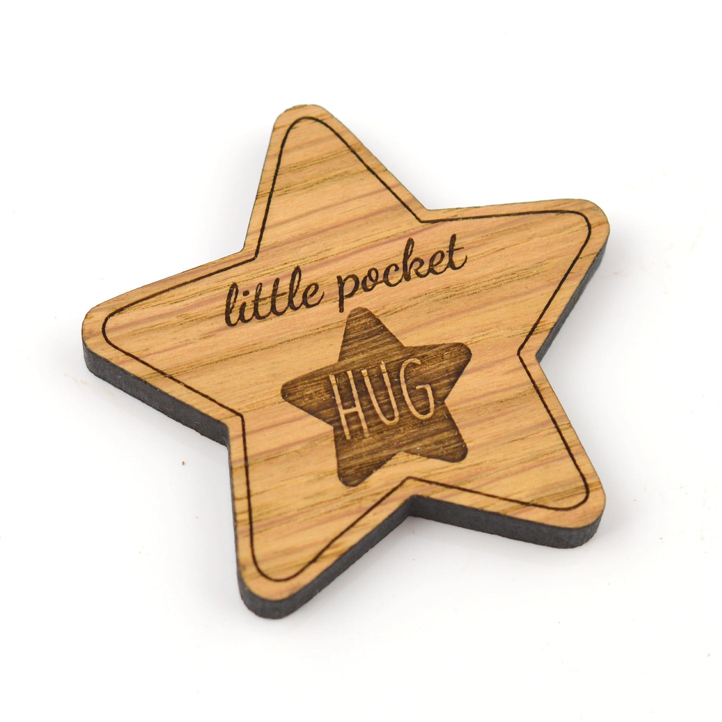 Little Wooden Pocket Star Shaped Hug Tokens - Bulk Wholesale