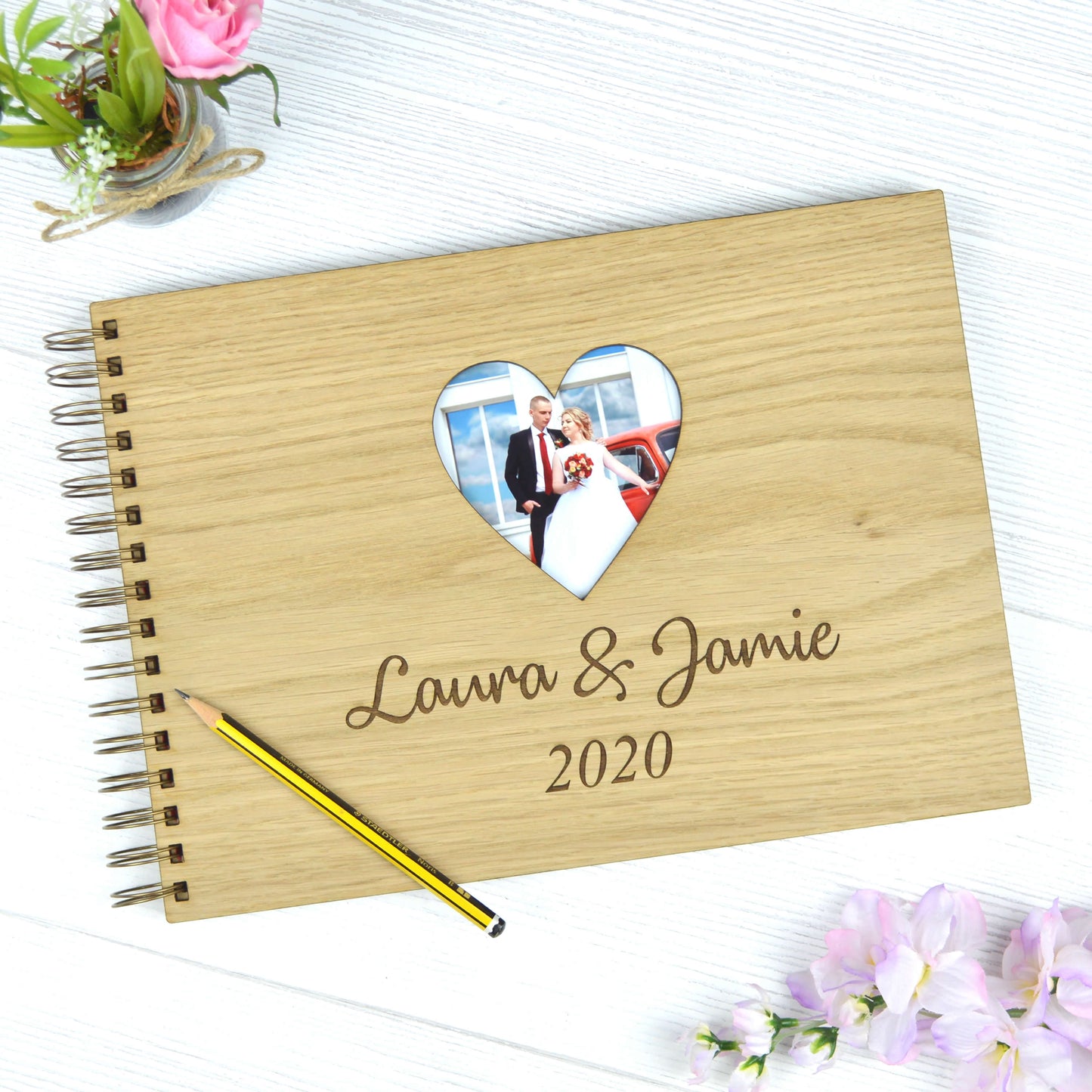 Personalised Anniversary Wooden Photo Scrapbook