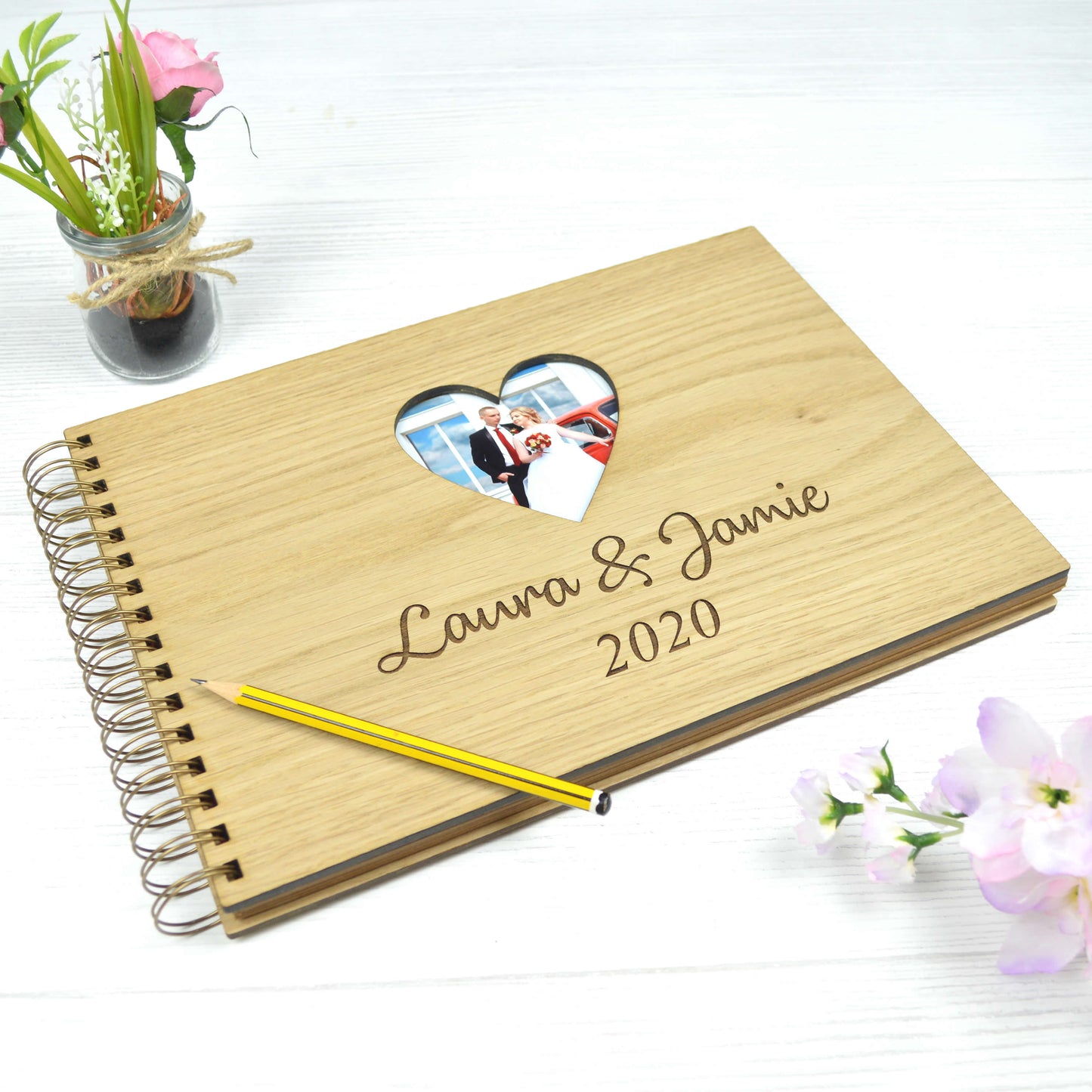 Personalised Anniversary Wooden Photo Scrapbook