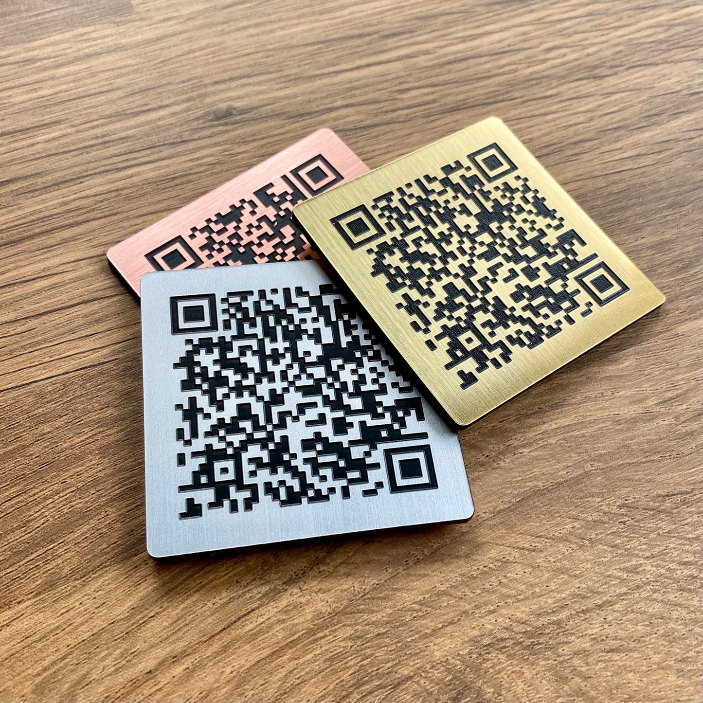Self Adhesive Metallic QR Code Plaques