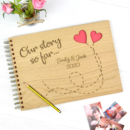 Personalised Anniversary Wooden Photo Scrapbook