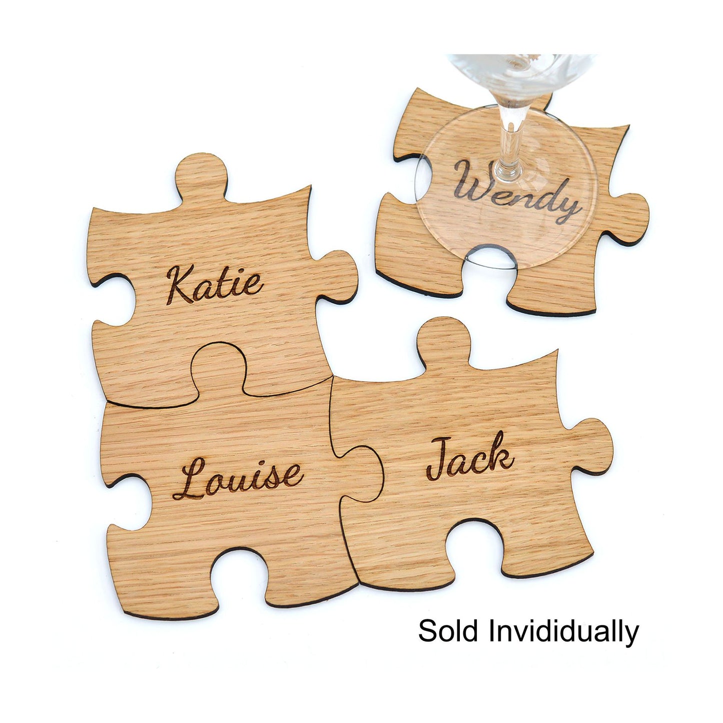 Personalised Name Jigsaw Puzzle Coasters - Join to Make Set