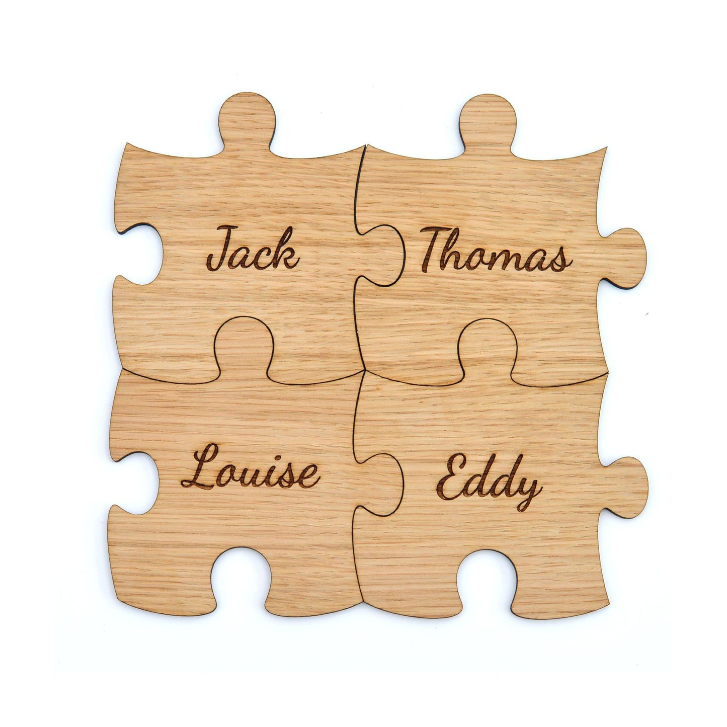 Personalised Name Jigsaw Puzzle Coasters - Join to Make Set