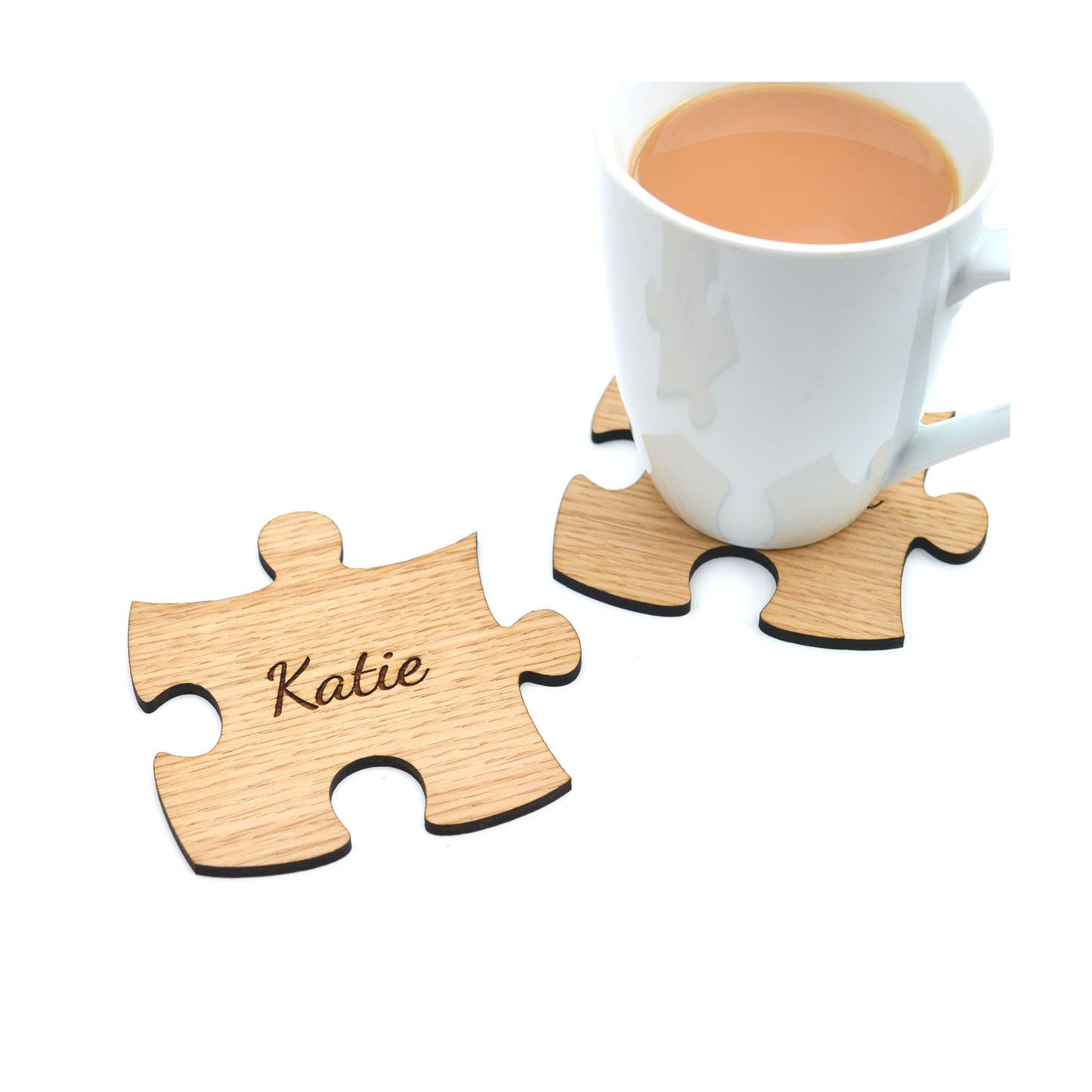 Personalised Name Jigsaw Puzzle Coasters - Join to Make Set