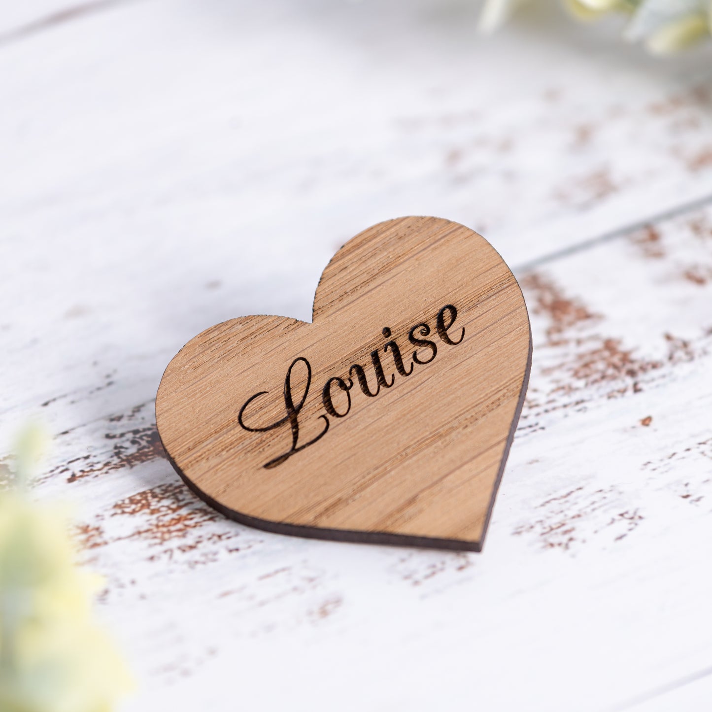 Personalised Wooden Name Hearts - Wedding Place Names