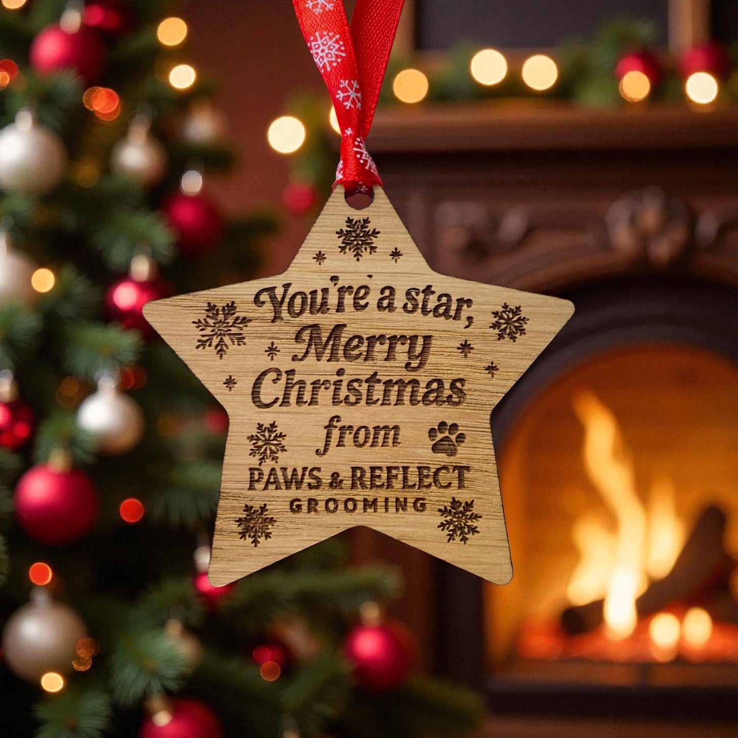 Bulk Wooden Christmas Baubles - Custom Logo and Wording