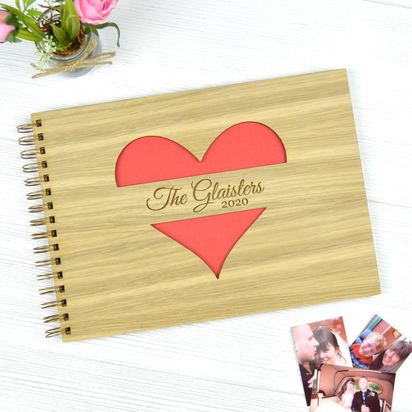 Personalised Anniversary Wooden Photo Scrapbook