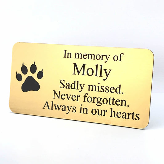 Engraved Memorial Plaque For Pet Cat - For Bench, Grave Marker Or Tree