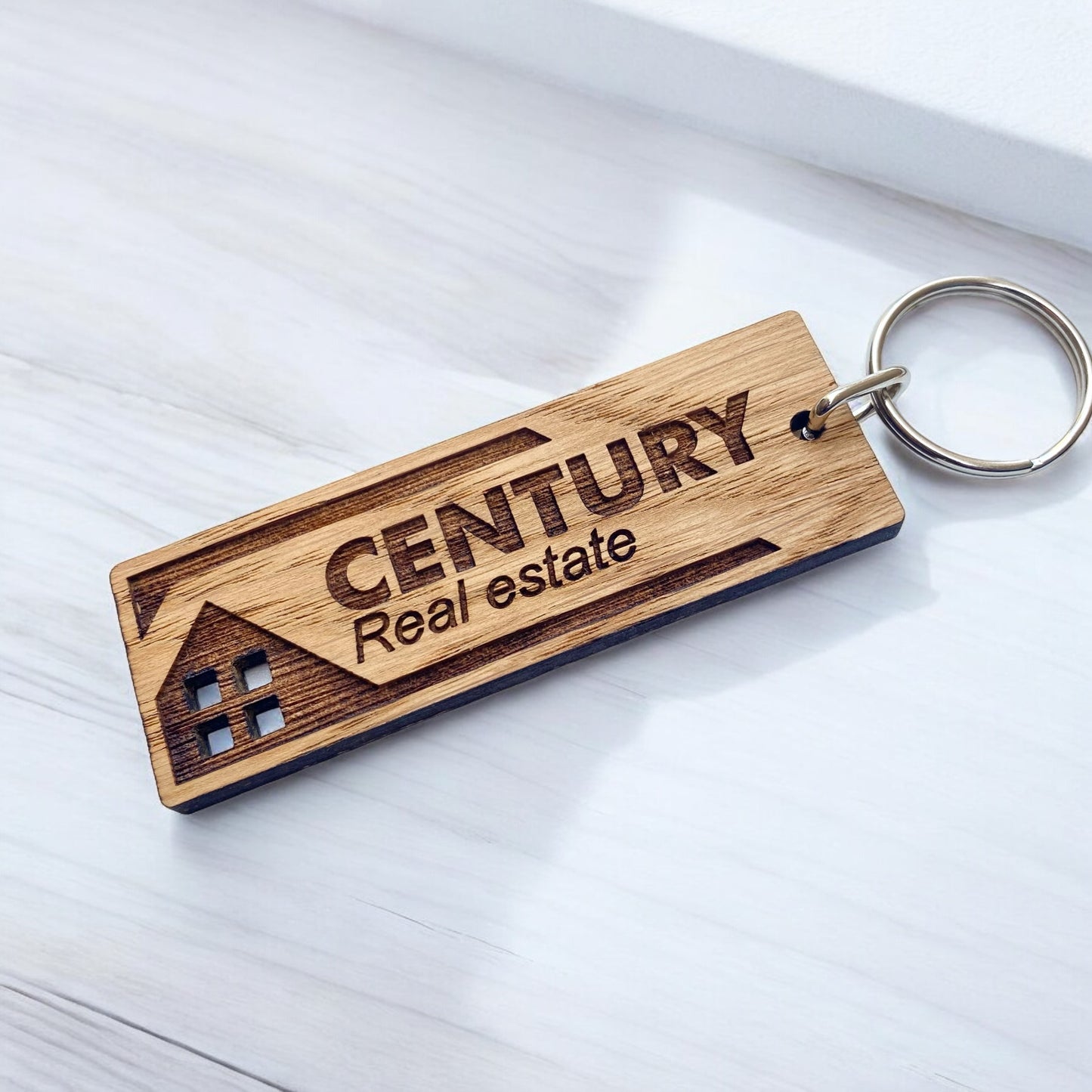 Wooden Keyrings - With Custom Logo and Text - For Bulk Promotional Marketing