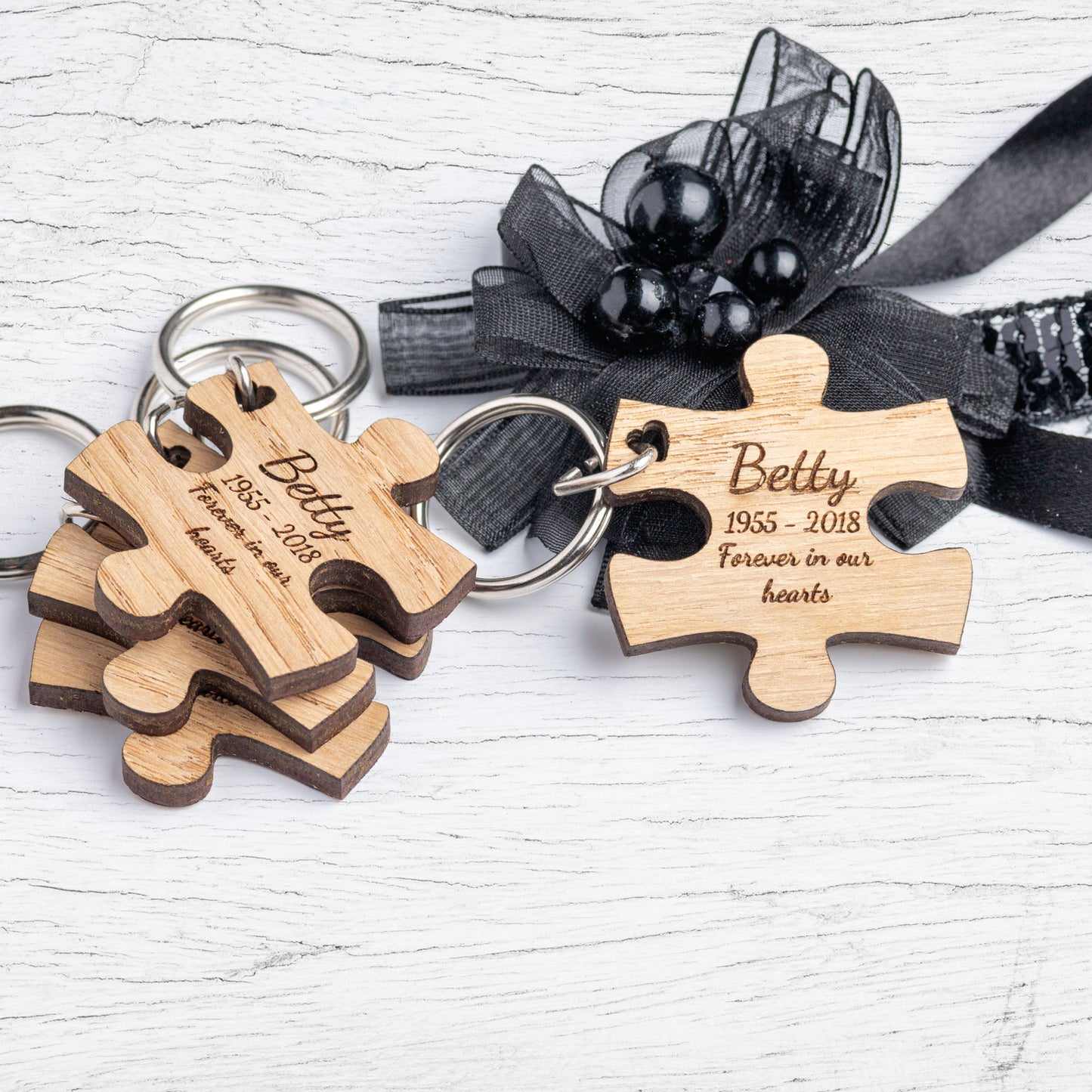 Funeral Memorial Keepsake Favours - Jigsaw Puzzle Keyrings