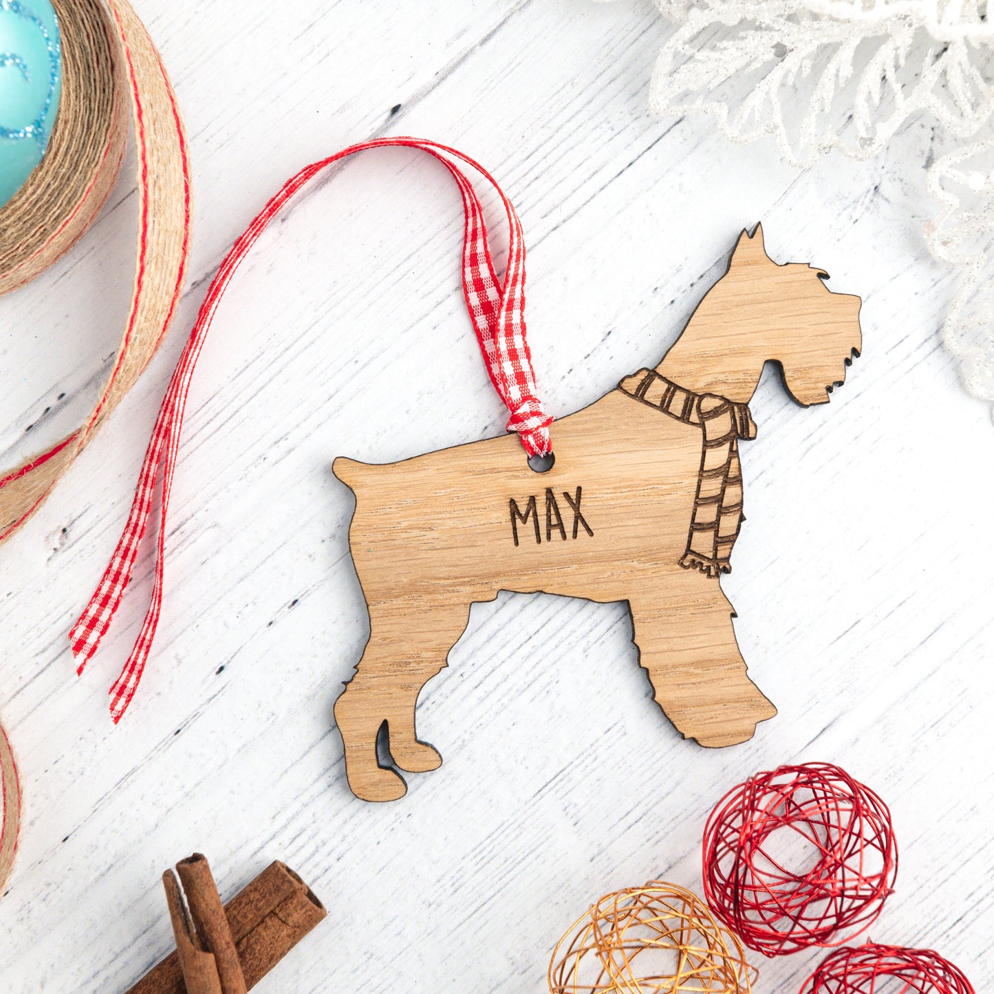 Personalised Dog Breed Decoration - Custom Wooden Christmas Tree Bauble Ornament Remembrance Gift