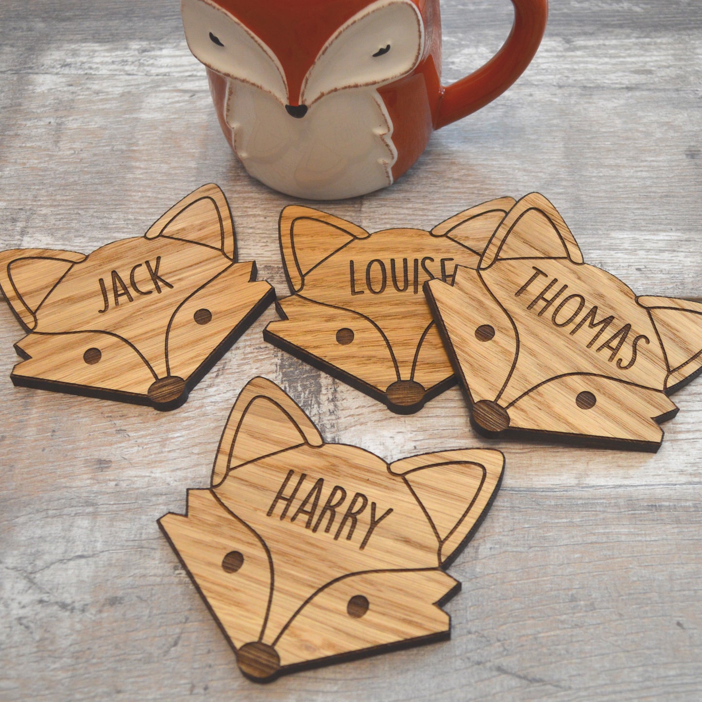 Valentine's Day Anniversary Fox Coasters - Personalise With ANYTHING!