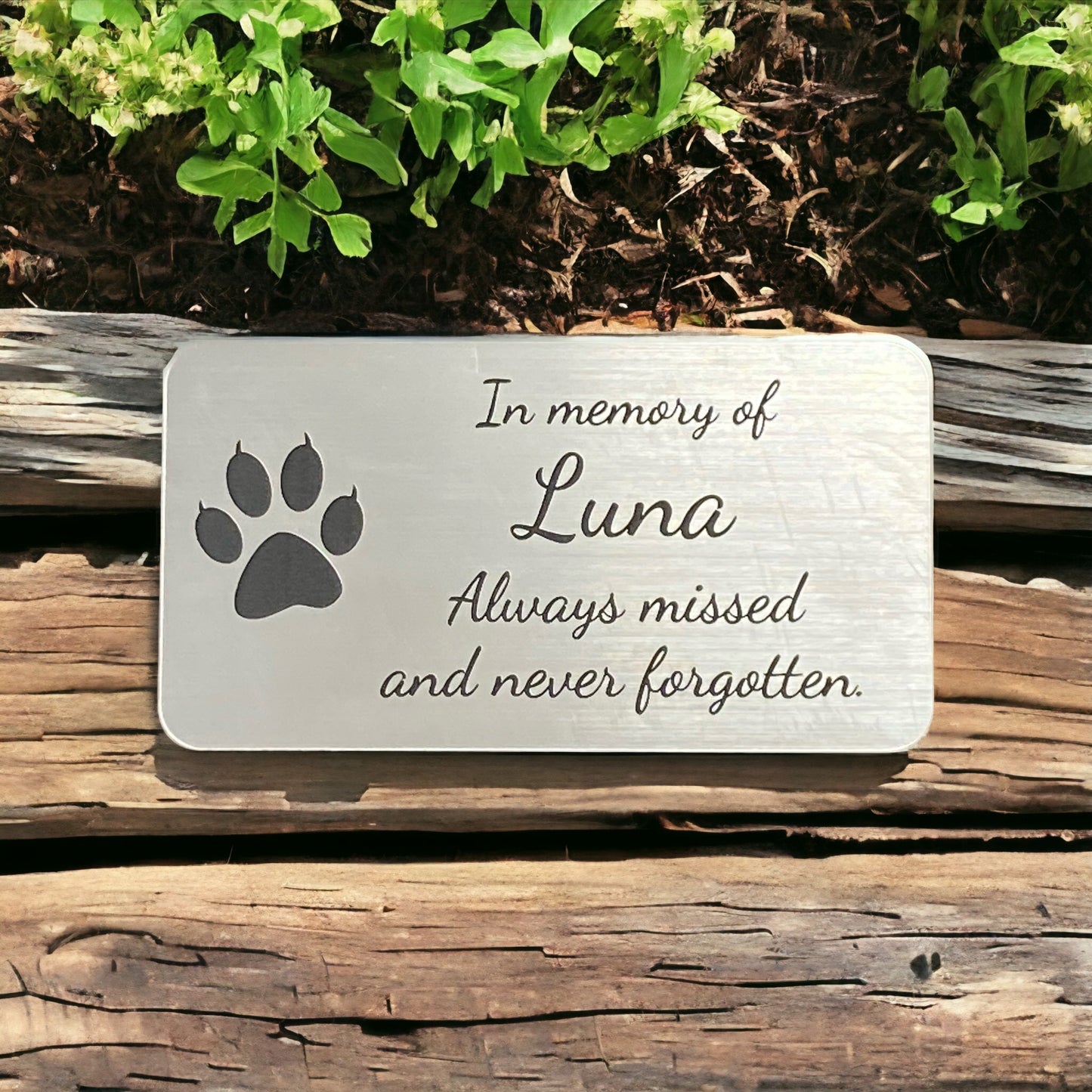 Engraved Memorial Plaque For Pet Cat - For Bench, Grave Marker Or Tree