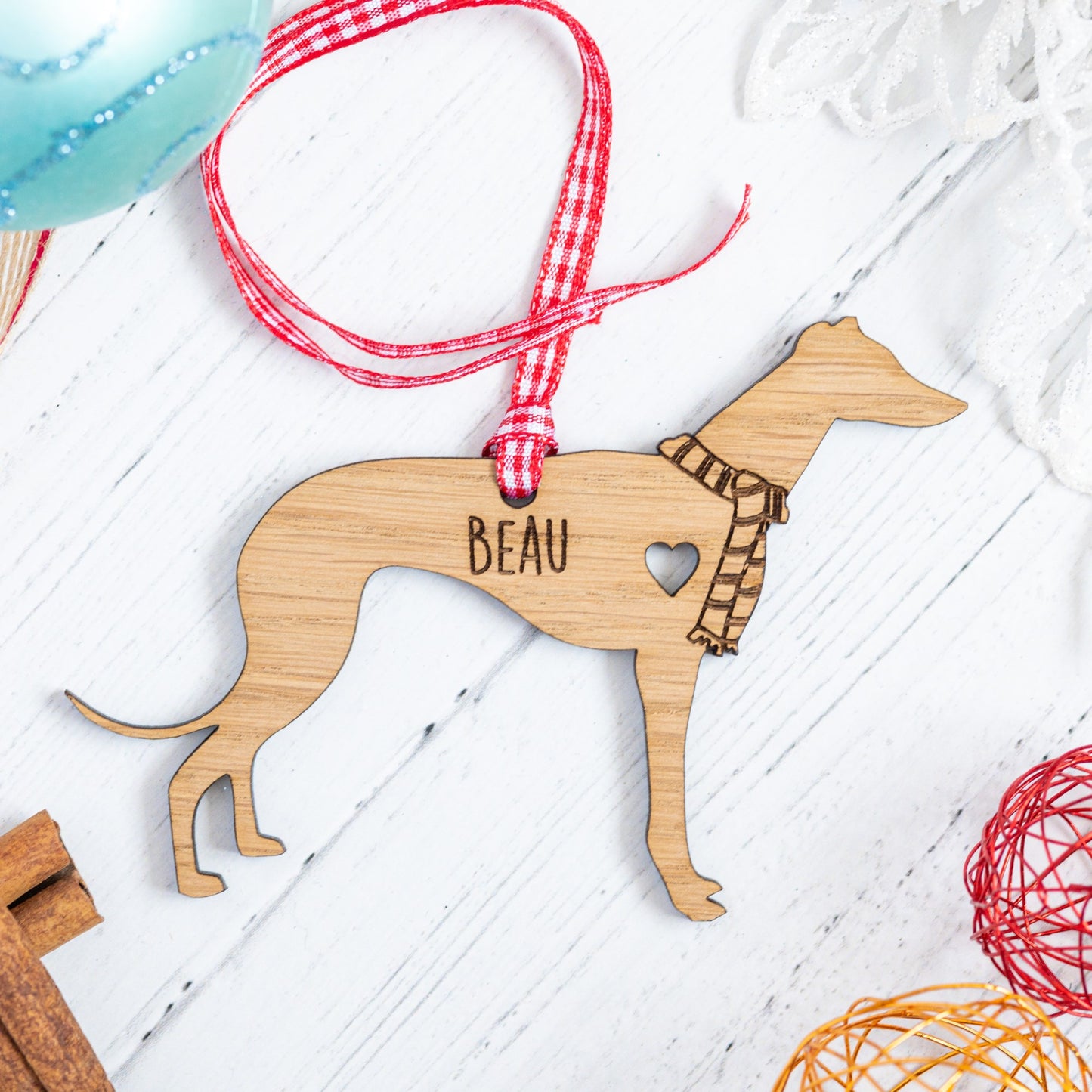 Personalised Dog Breed Decoration - Custom Wooden Christmas Tree Bauble Ornament Remembrance Gift