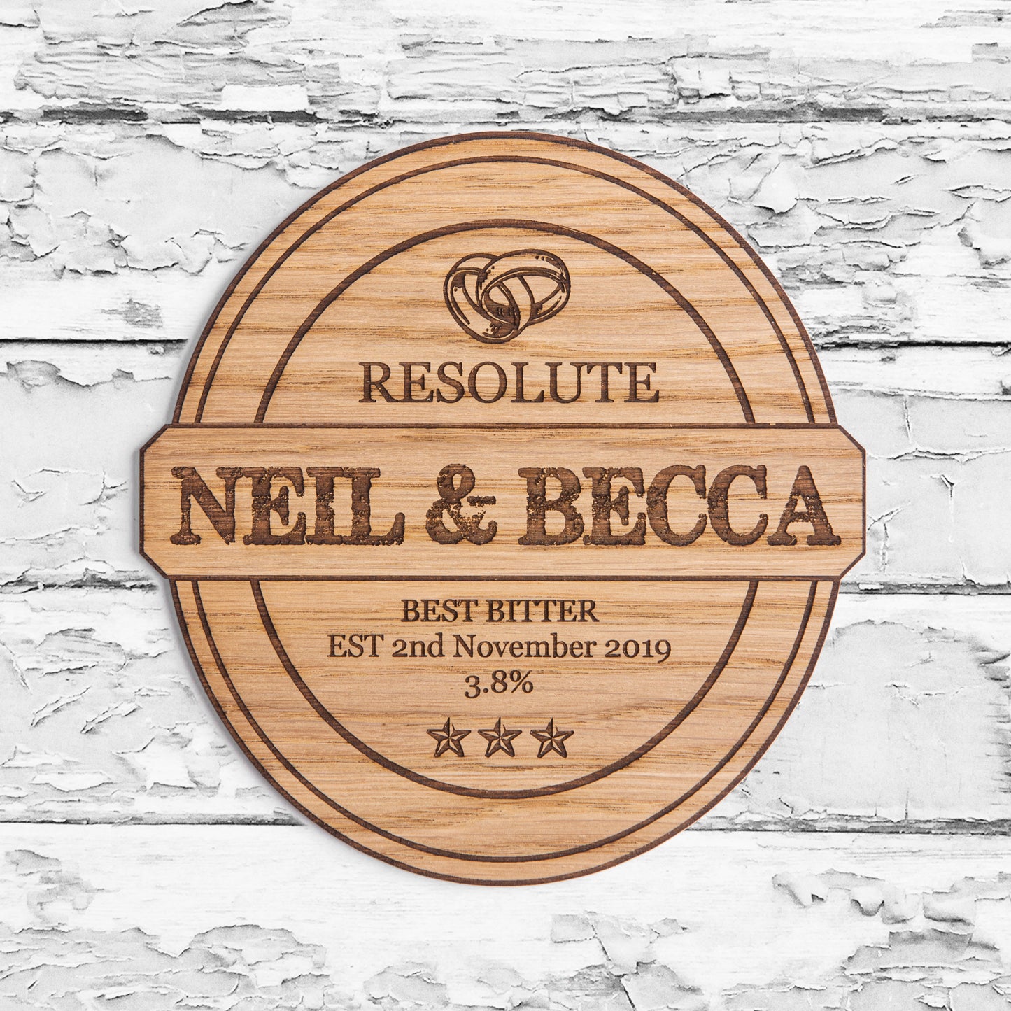 Engraved Custom Wooden Bar Pump Clips