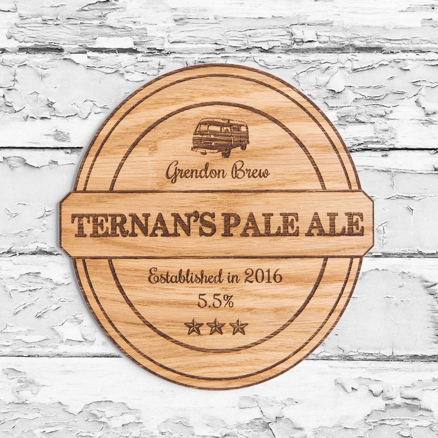 Engraved Custom Wooden Bar Pump Clips