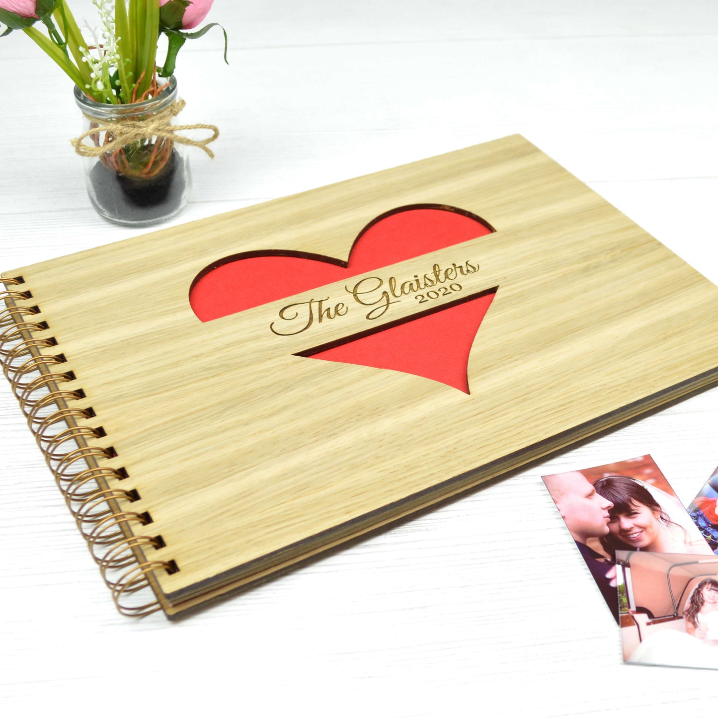 Personalised Anniversary Wooden Photo Scrapbook