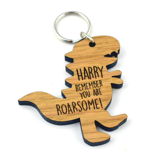 Pocket "ROARSOME" Dinosaur Pocket Token - Personalised First Day Of School Nursery Worry Anxiety Hug Token