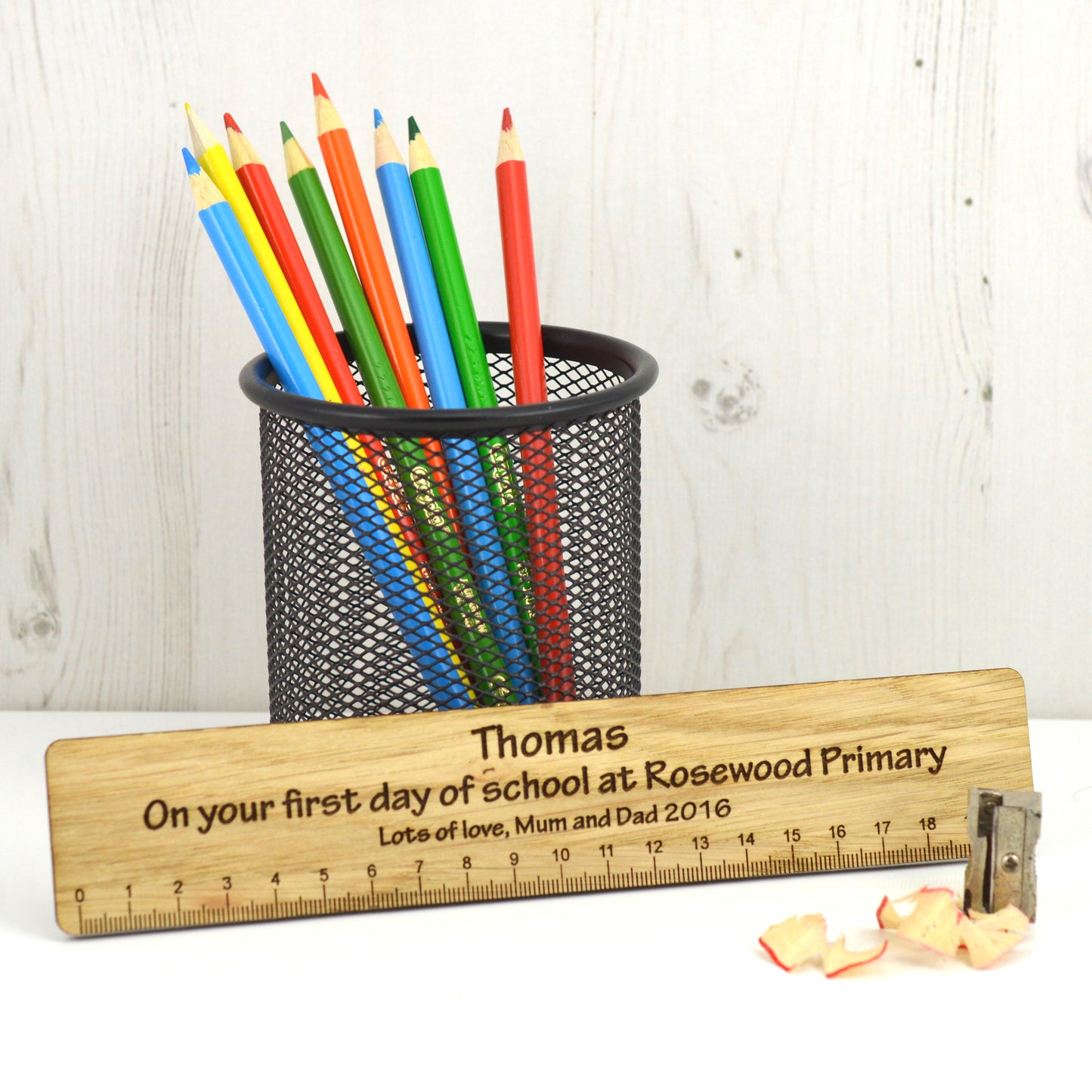 First Day At School Gift - Personalised Wooden Ruler - Personalized Elementary School Keepsake For Grandchild Son Daughter