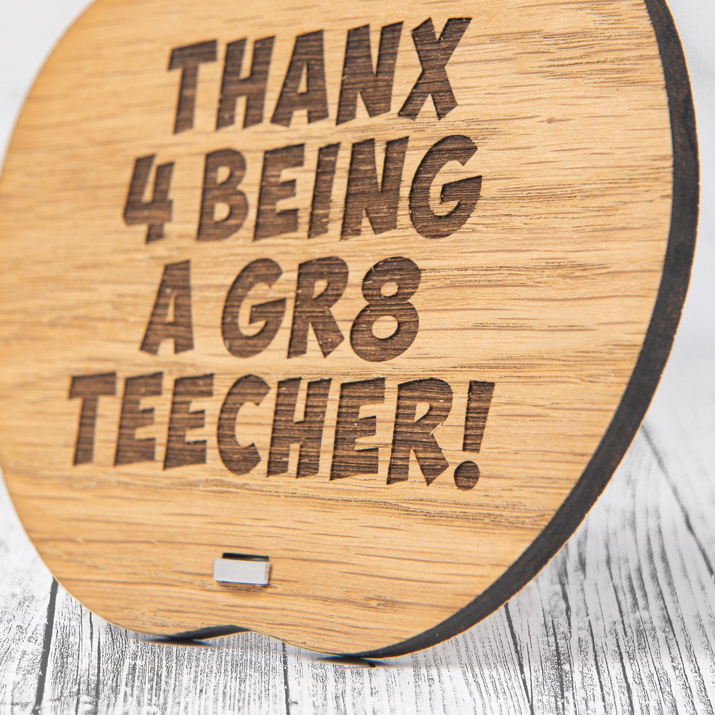 Funny Thank You Gift for Teacher - Personalised Spelling Mistake Sign - Humorous Apple Plaque