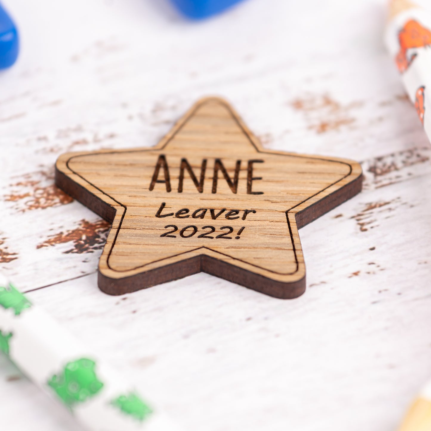 Wooden Star Class Name Badges - Teacher Pupil Gift