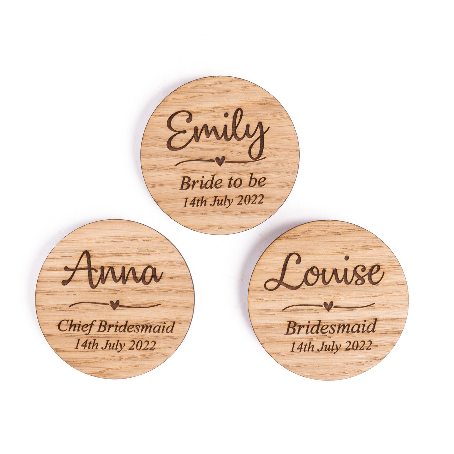 Wooden Wedding Name Badges - Unique Place Card Idea