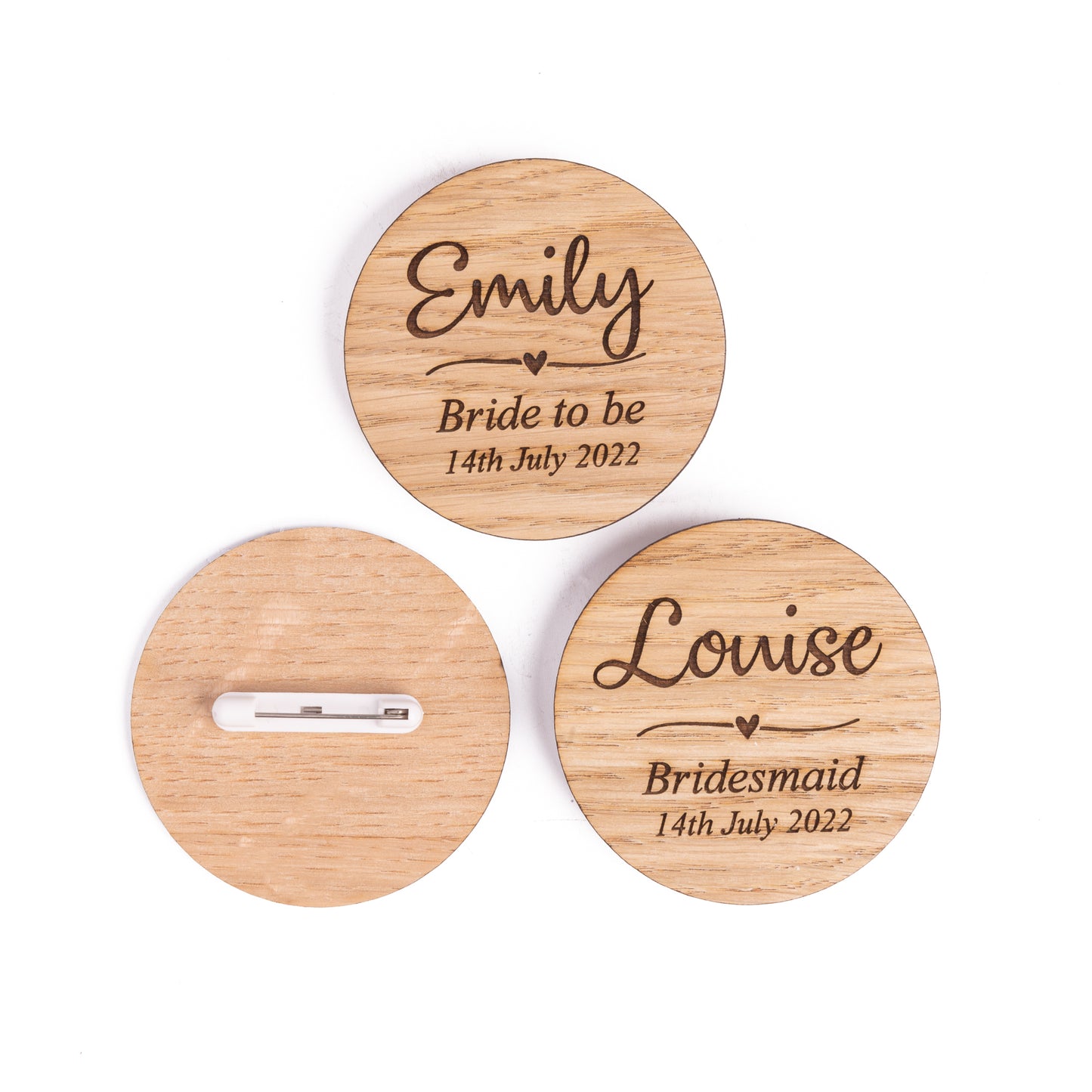 Hen Party Personalised Wooden Name Sash Badges