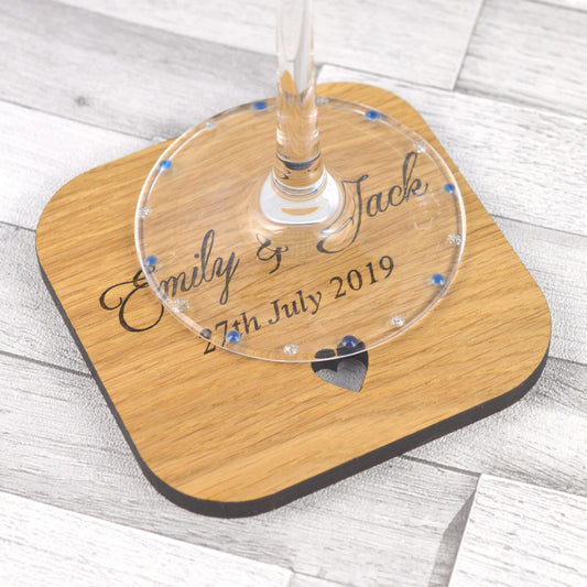 Personalised Wedding Table Coasters - Unique Wooden Favour Placecards for Guests