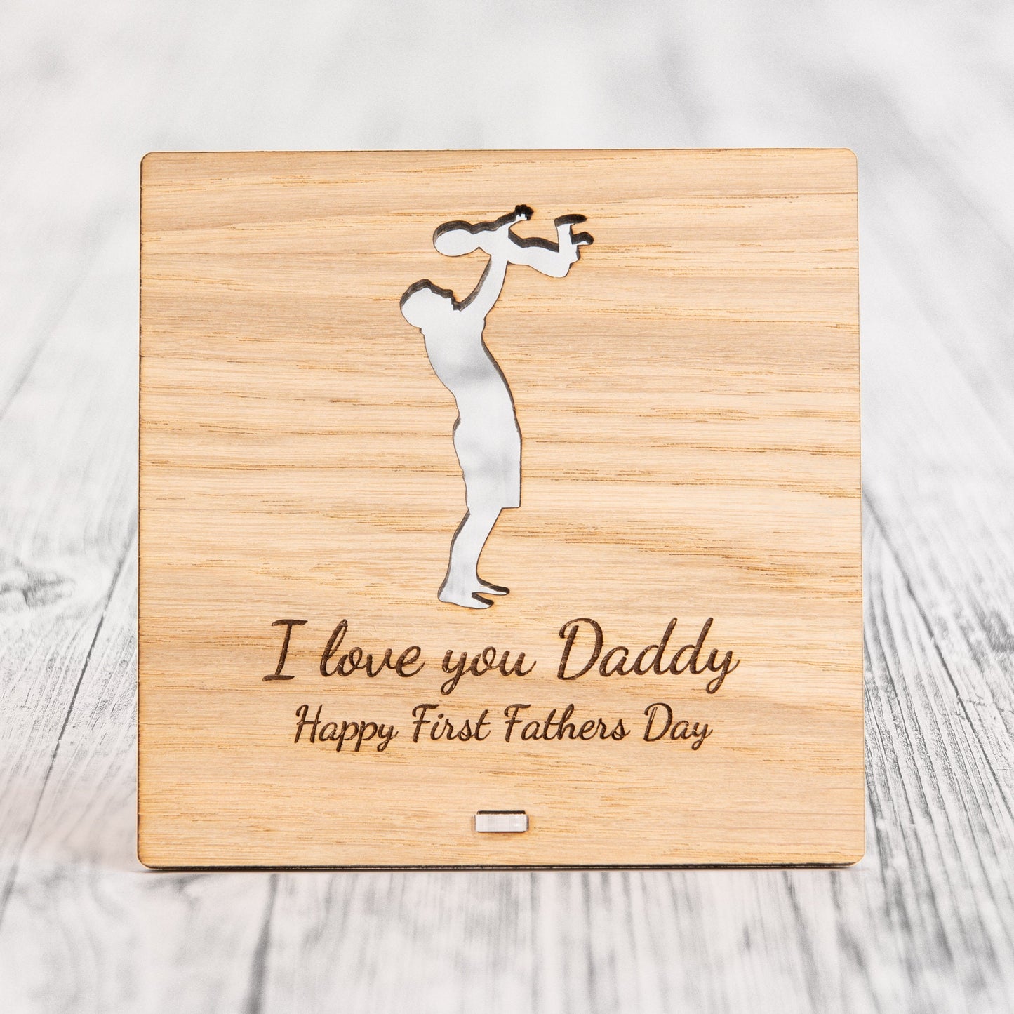 Personalised 1st Fathers Day Gift Cute Wooden Plaque Sign Card First Daddy Present From Baby